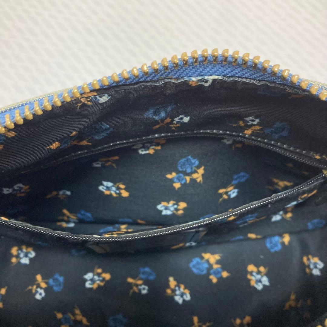 COACH コーチ　デニム　ハーフムーン　ワンショルダー　インナー花柄　Y2K