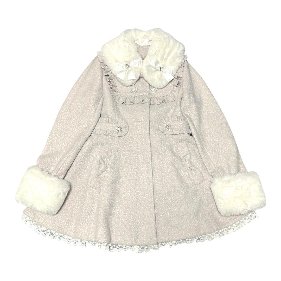 美品！NOÉMIEノエミー ファー付きピンクロングコート