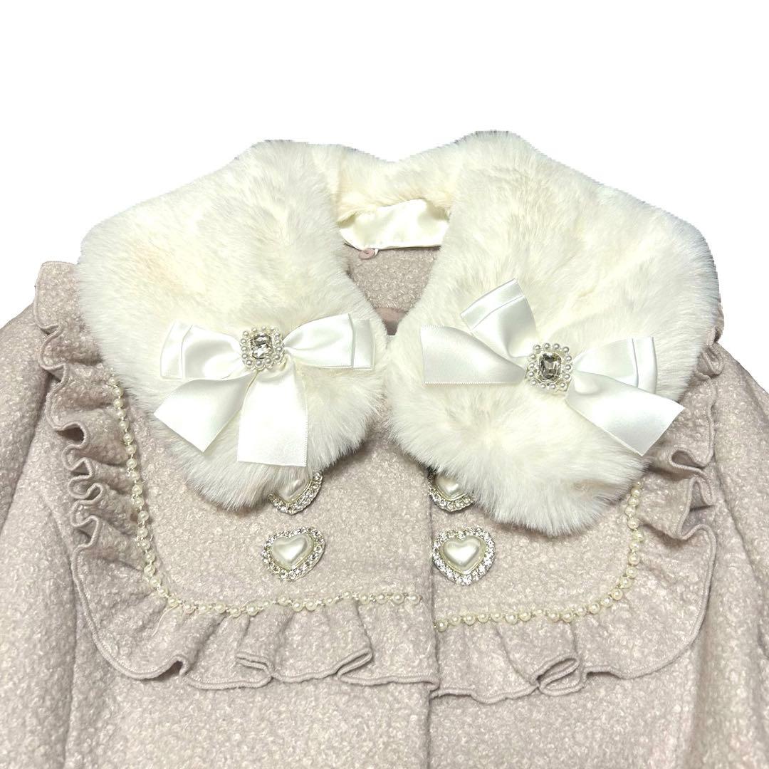 美品！NOÉMIEノエミー ファー付きピンクロングコート