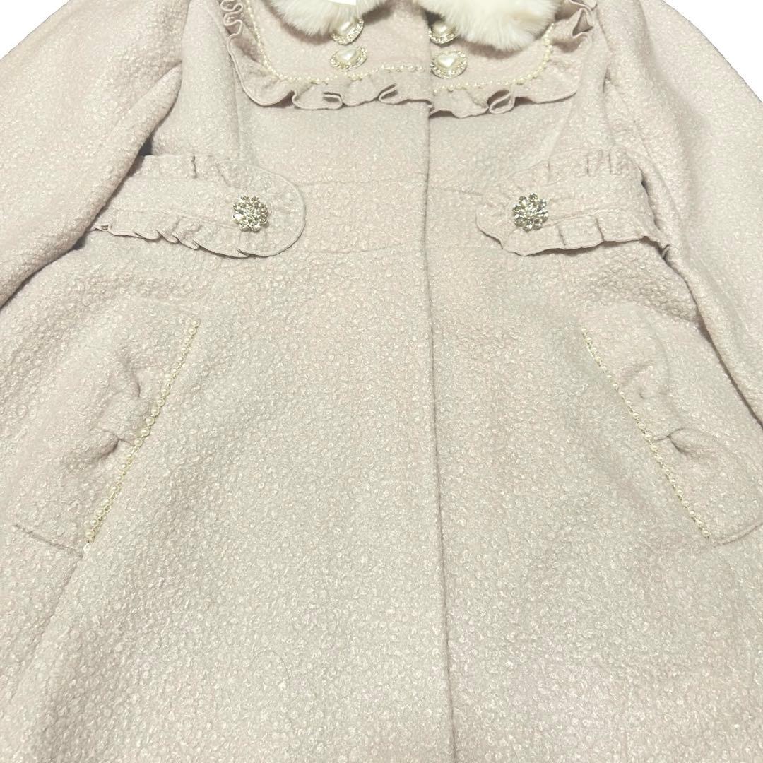 美品！NOÉMIEノエミー ファー付きピンクロングコート