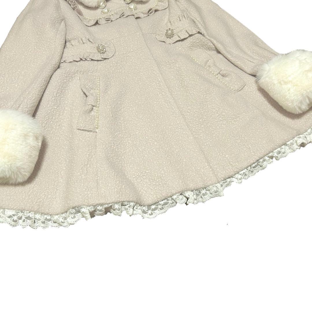 美品！NOÉMIEノエミー ファー付きピンクロングコート