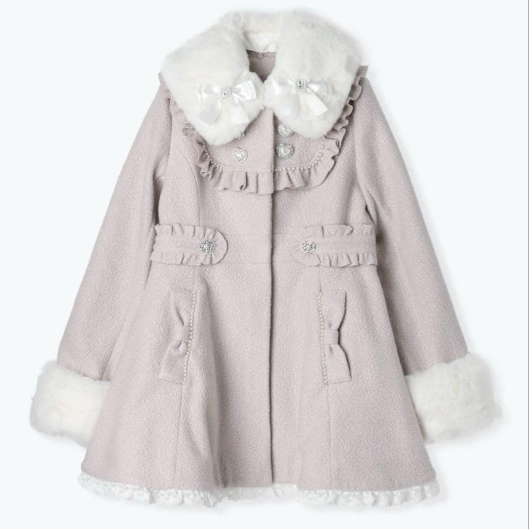 美品！NOÉMIEノエミー ファー付きピンクロングコート