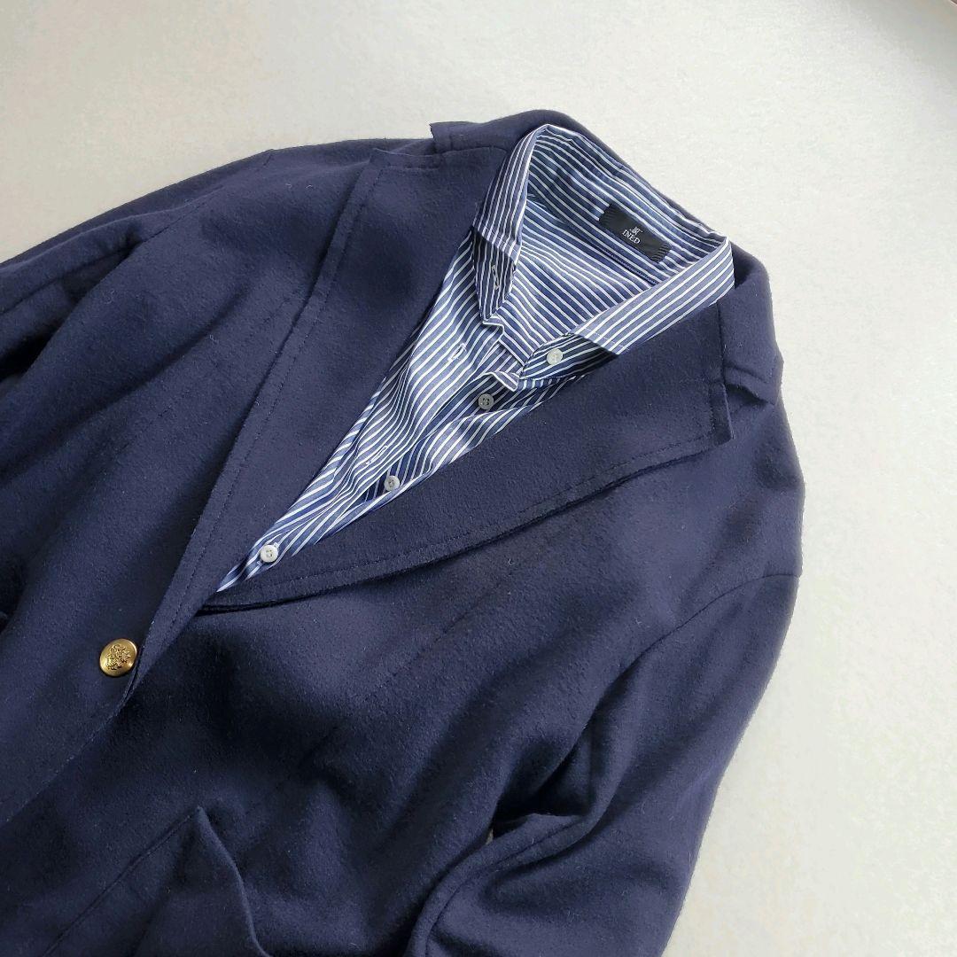 美品　FRAMeWORK　スムースウールジャケット　紺ブレ　金ボタン　M