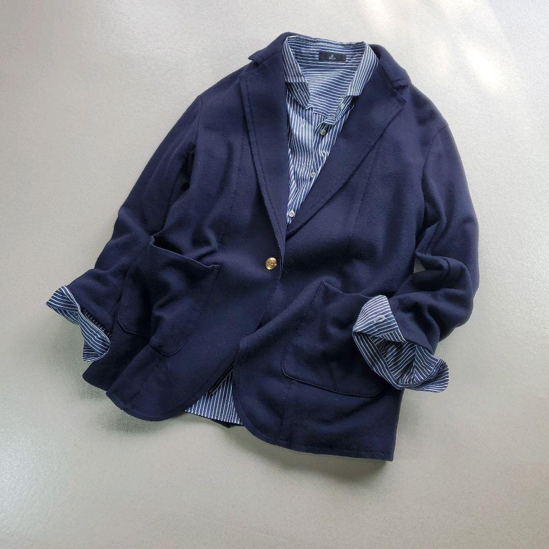 美品　FRAMeWORK　スムースウールジャケット　紺ブレ　金ボタン　M