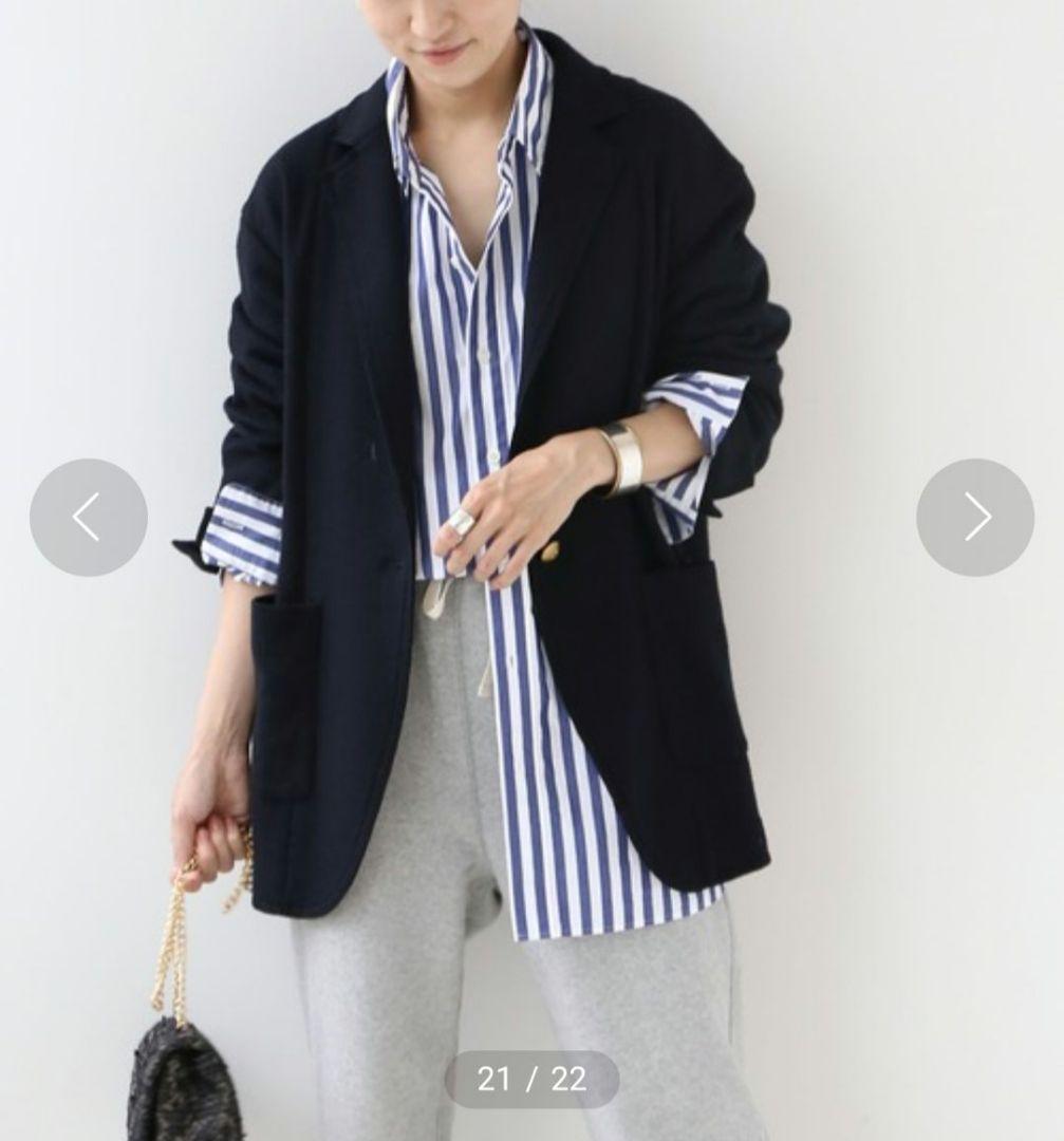 美品　FRAMeWORK　スムースウールジャケット　紺ブレ　金ボタン　M