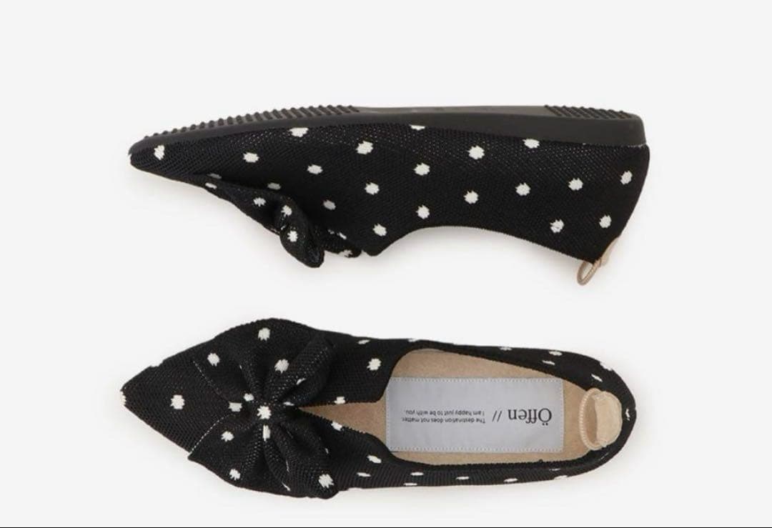 新品♡Offen pointed-BUTTFEE Black & Ivory