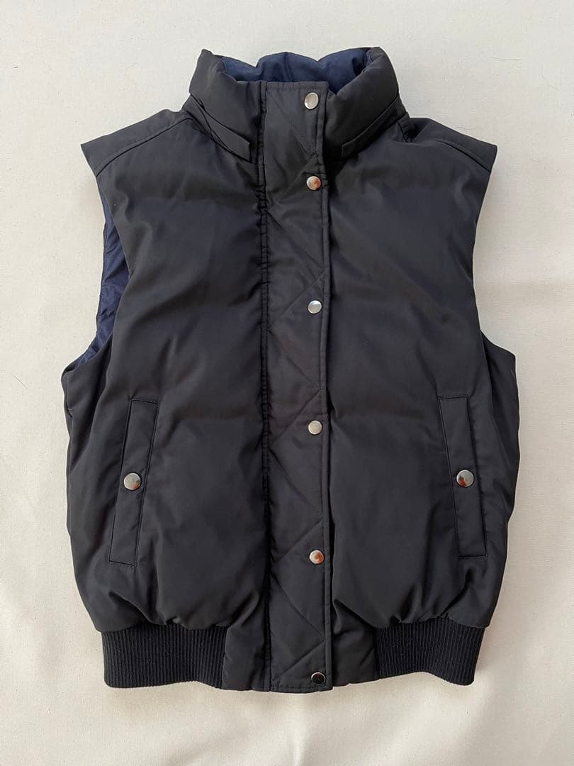 【美品】 23区 オックスフォード ダウンベスト ファー 黒 38 オンワード