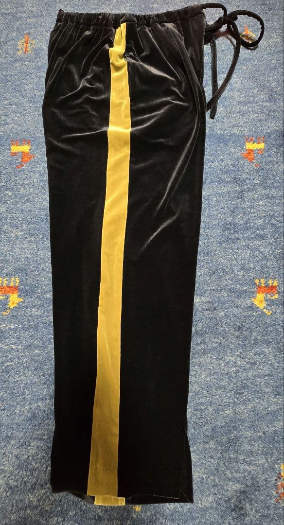 ROKU6　ネイビーにゴールドライン、ベルベット カジュアルパンツ サイズ38