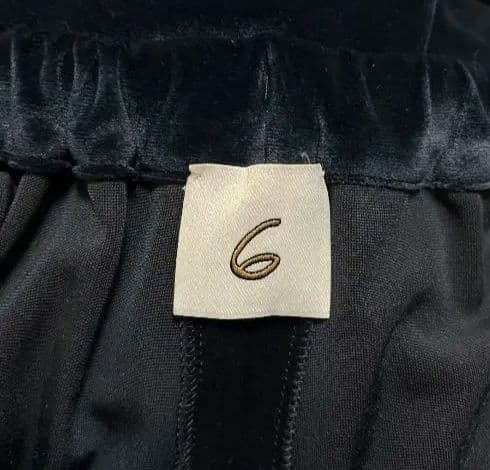 ROKU6　ネイビーにゴールドライン、ベルベット カジュアルパンツ サイズ38