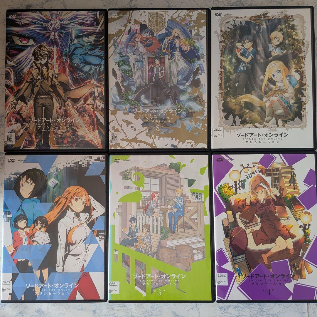 DVD　SAO 1、2、3、4期、Ex、劇場版、ガンゲイル 1、2期　全50巻