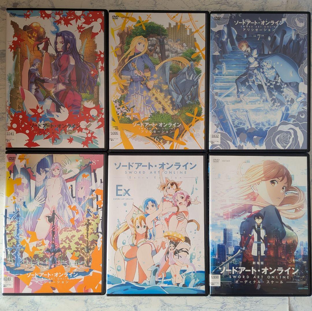 DVD　SAO 1、2、3、4期、Ex、劇場版、ガンゲイル 1、2期　全50巻