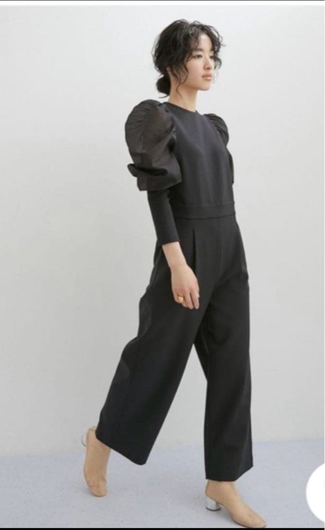 アダムエロペ　パフスリーブ　オールインワン