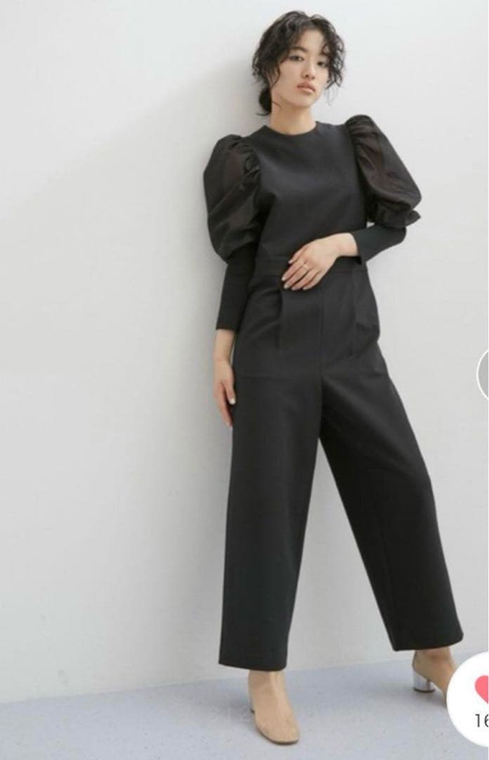 アダムエロペ　パフスリーブ　オールインワン