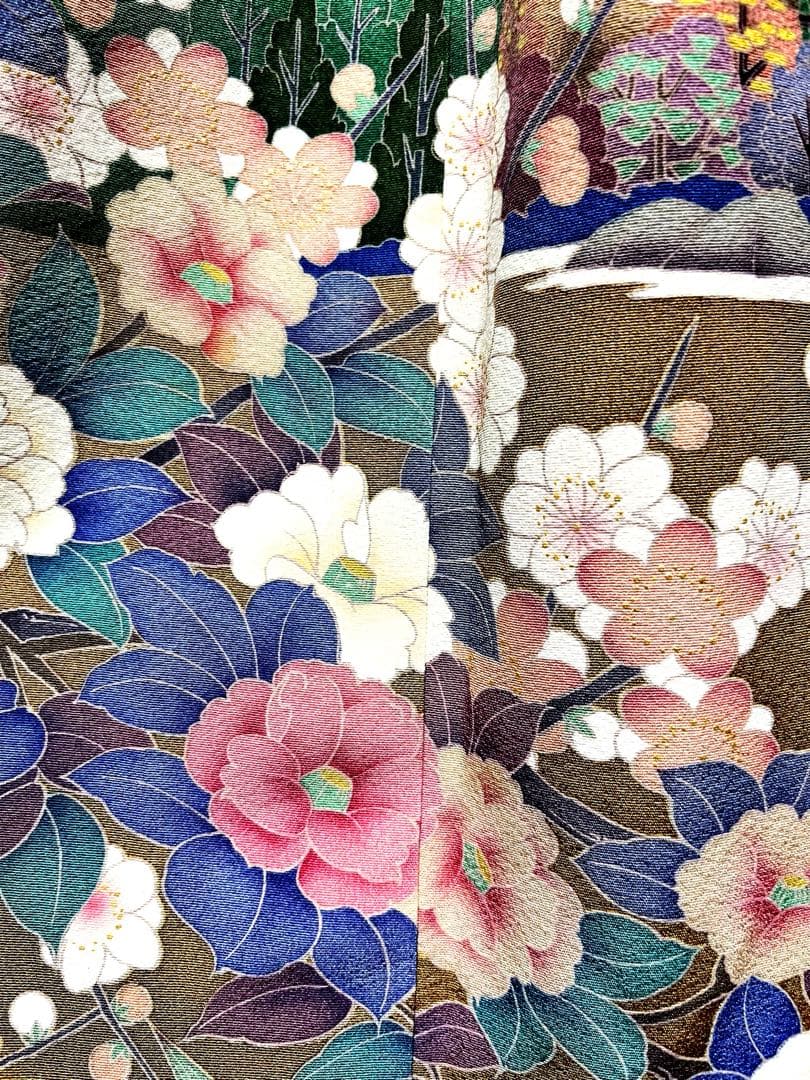 454 着物リメイクロングワンピース　色留袖