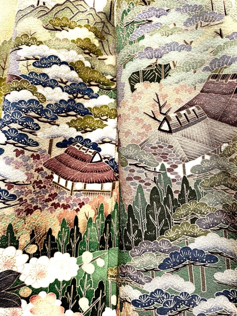 454 着物リメイクロングワンピース　色留袖