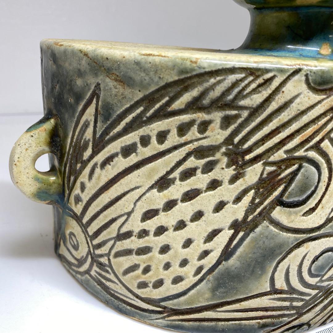 人間国宝　金城次郎　壷屋焼　徳利　最大幅約25㎝　東Y7-0214☆2Fトヒウ