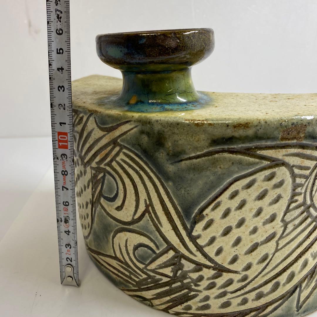 人間国宝　金城次郎　壷屋焼　徳利　最大幅約25㎝　東Y7-0214☆2Fトヒウ