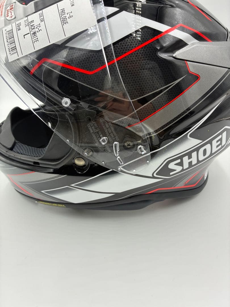 【ジャンク品扱い】　SHOEI ヘルメットブラック　Lサイズ　ブラック/レッド