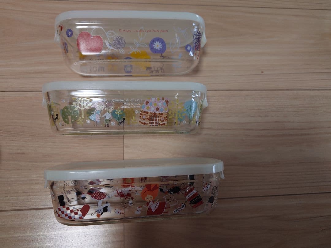 iwaki 耐熱ガラス保存容器　シンジカトウ　5点セット　パック&レンジ