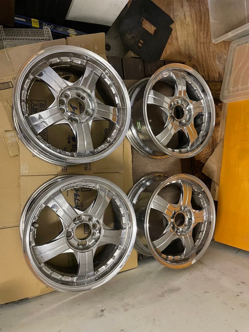 15インチ 4穴5穴マルチpcd100 6.5j オフセット38 4本セット