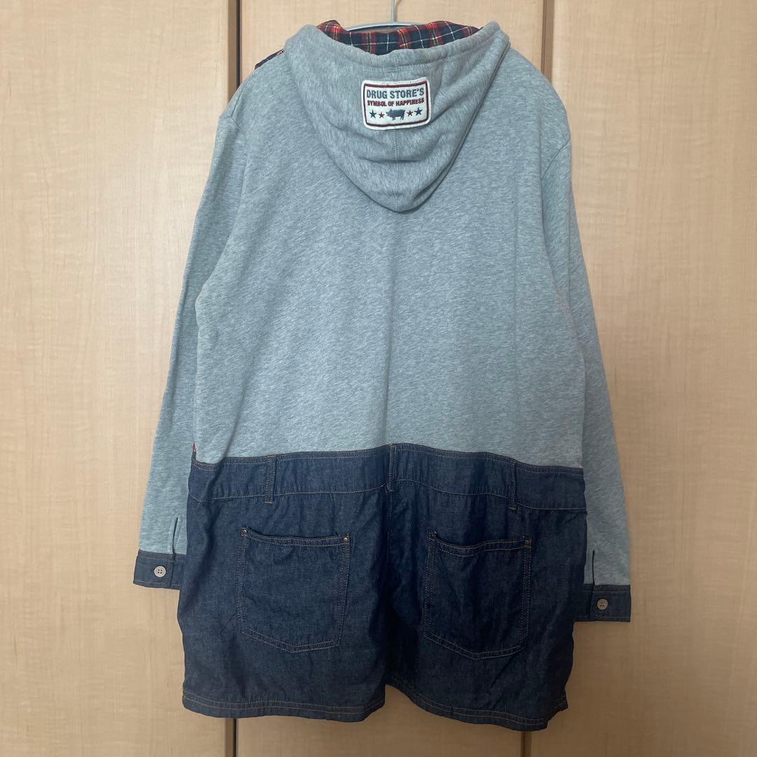 お値下げ新品タグ付DRUG STORE'S ドッキンチュニックパーカートレーナー