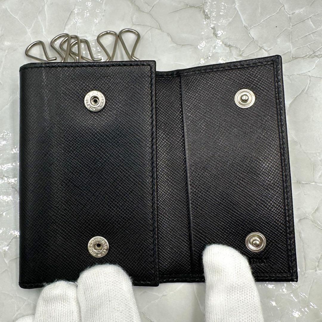 ✨️美品 PRADA プラダ キーケース 6連 サフィアーノ レザー 三角プレート