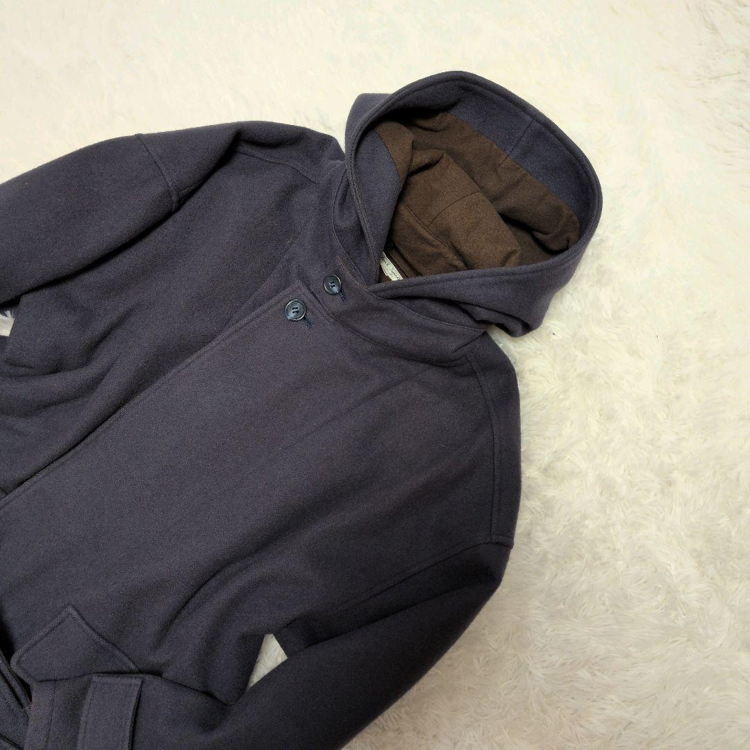 【人気モデル】ポールスミス☆フード　ウール　ロング　コート　L相当　ネイビー系