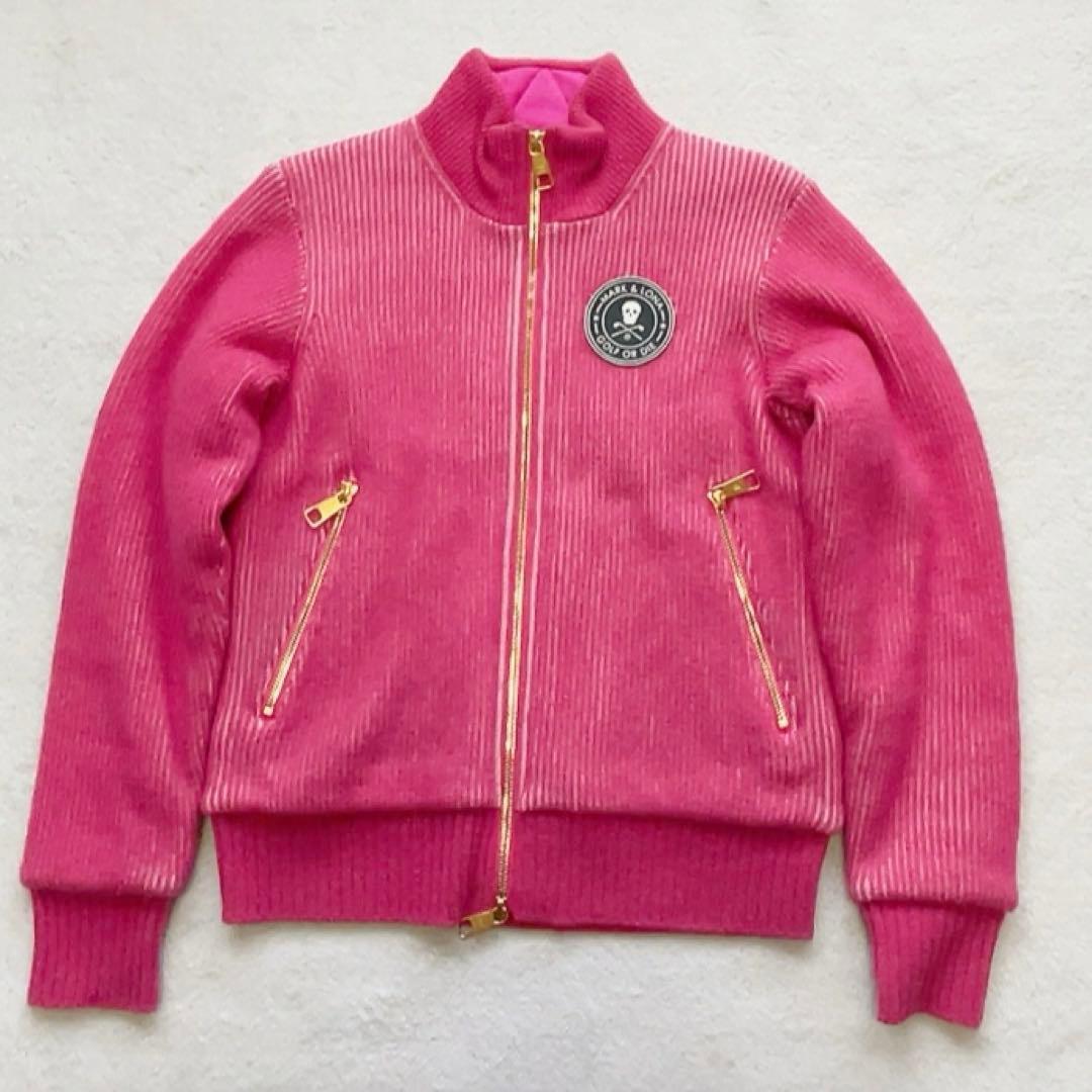 専用　マークアンドロナ　中綿　ニットジャケット　裏地　ピンク　スカル　ウール