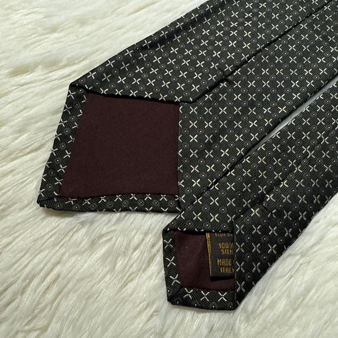 【美品】LOUIS VUITTON ネクタイ　高級シルク　ロゴ　ジャガード