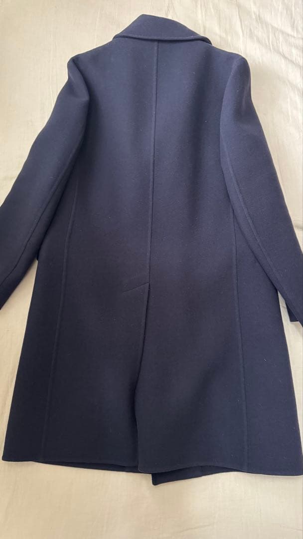 美品　カルーゾ　CARUSO ネイビー ウール ダブルブレスト ピーコート 48