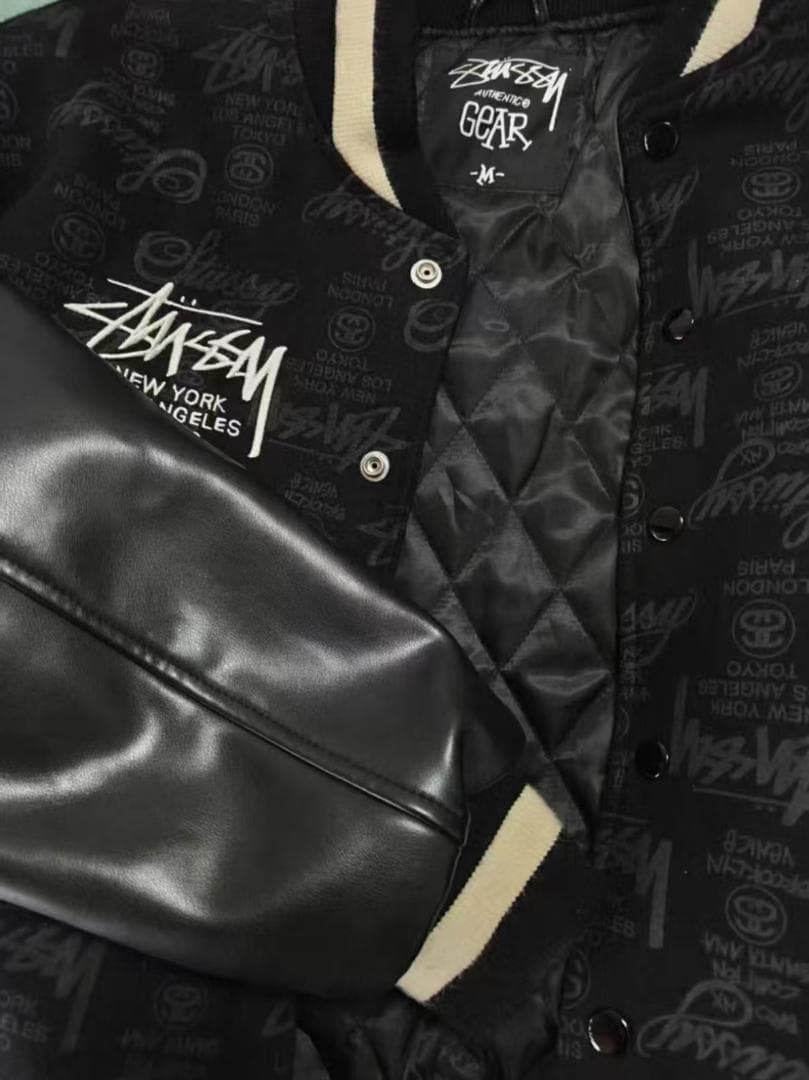 STUSSY 25th アニバーサリー 希少 ブラック レザー スタジャン