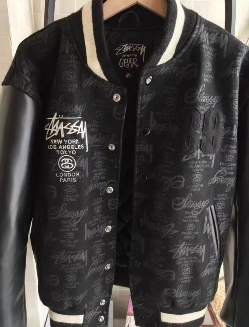 STUSSY 25th アニバーサリー 希少 ブラック レザー スタジャン