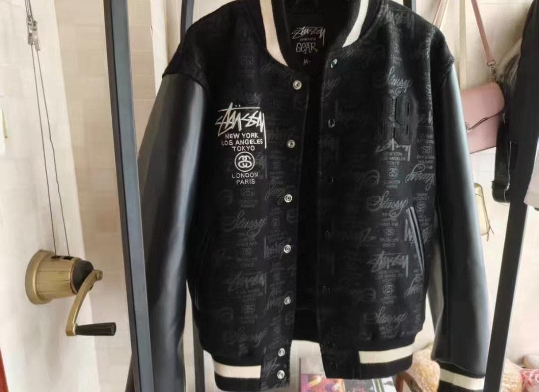 STUSSY 25th アニバーサリー 希少 ブラック レザー スタジャン