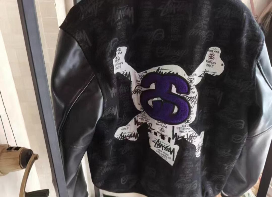 STUSSY 25th アニバーサリー 希少 ブラック レザー スタジャン