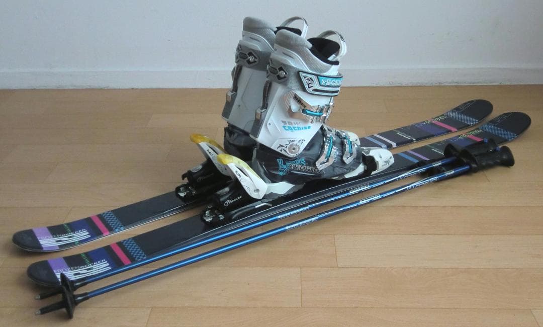 ■■送料無料■KAZAMA■女性用ミッドスキーセット■128/23■WAX済■■