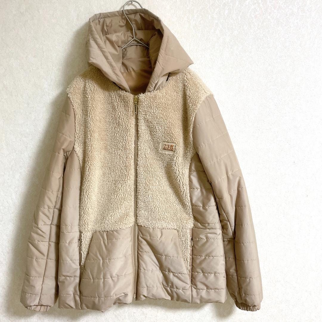 23区GOLF ボア 中綿ジャケット ライナー フード付き Ⅱ M ベージュ系