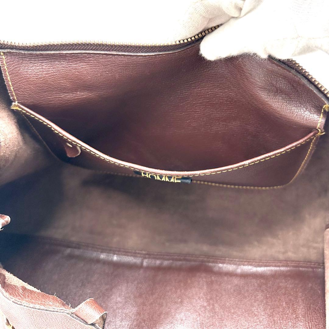 【激レア 特大】コムデギャルソン オールレザー ボストンバッグ 大容量 ブラウン