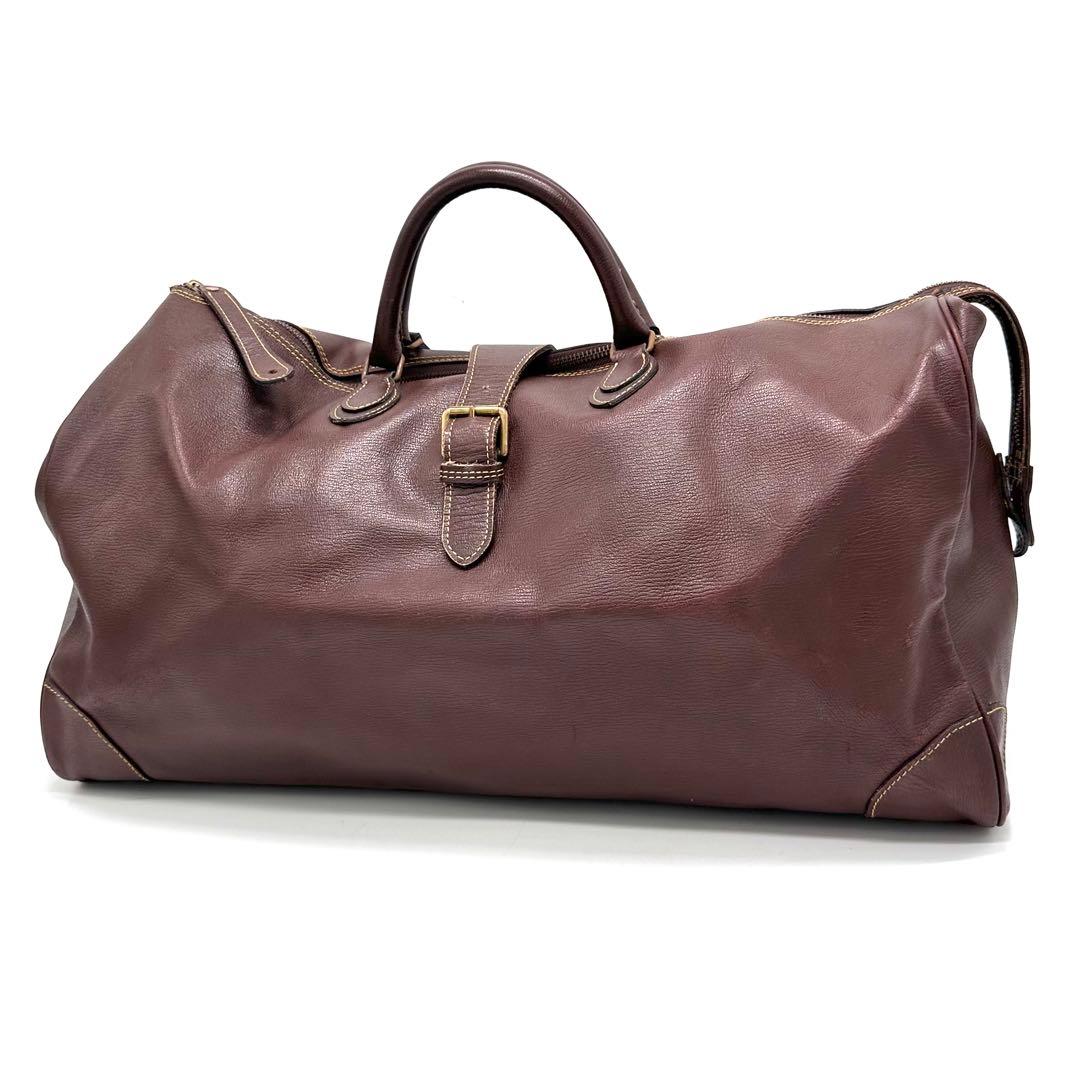 【激レア 特大】コムデギャルソン オールレザー ボストンバッグ 大容量 ブラウン