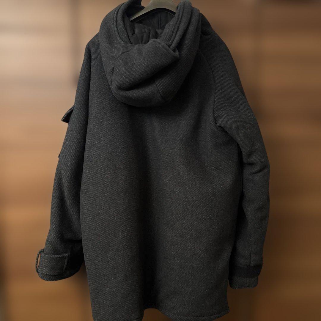 エ*ヲ様 MLVINCE ダークグレー フード付きウールコート