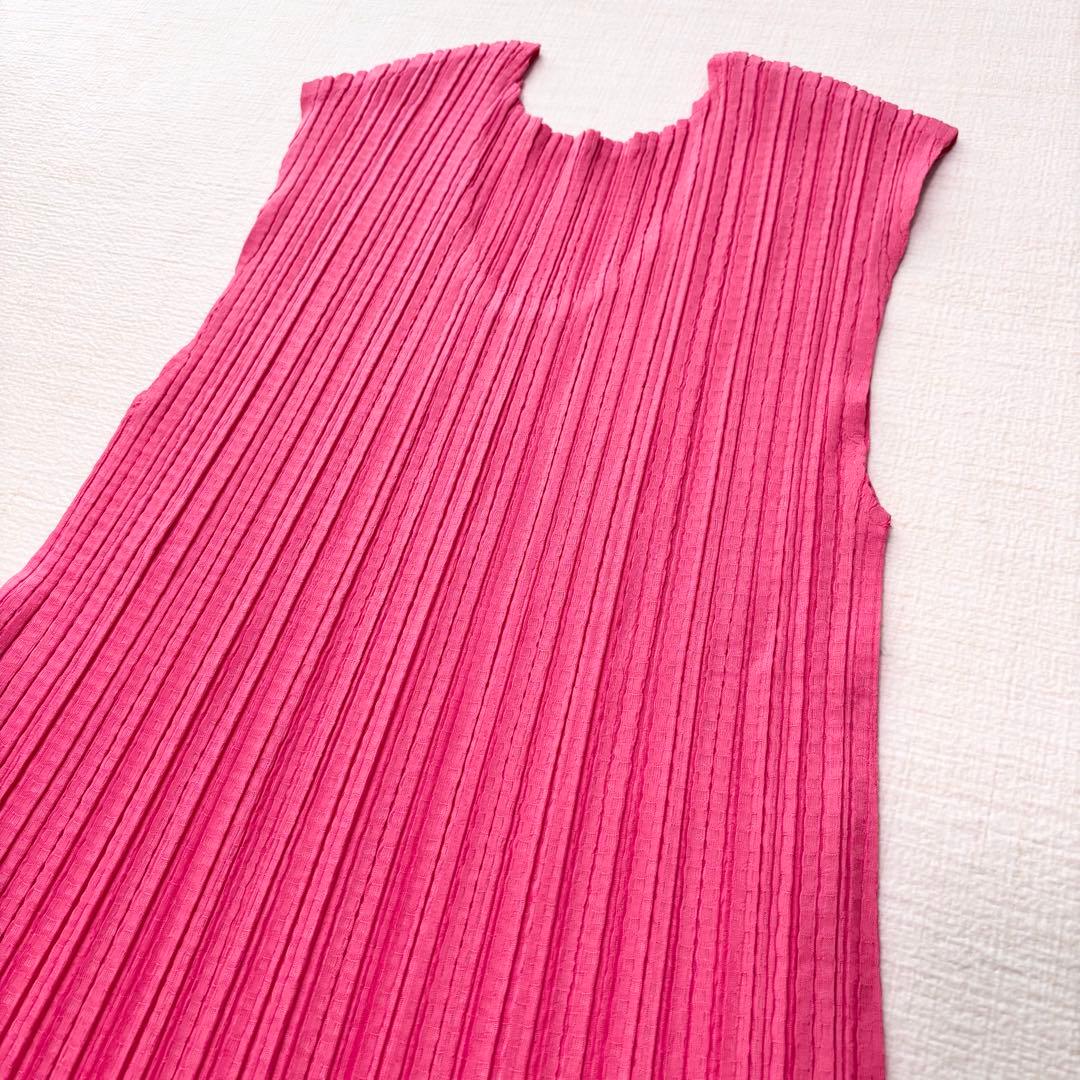 美品　プリーツプリーズ　チュニック　ノースリーブ　ピンク　サイズ3