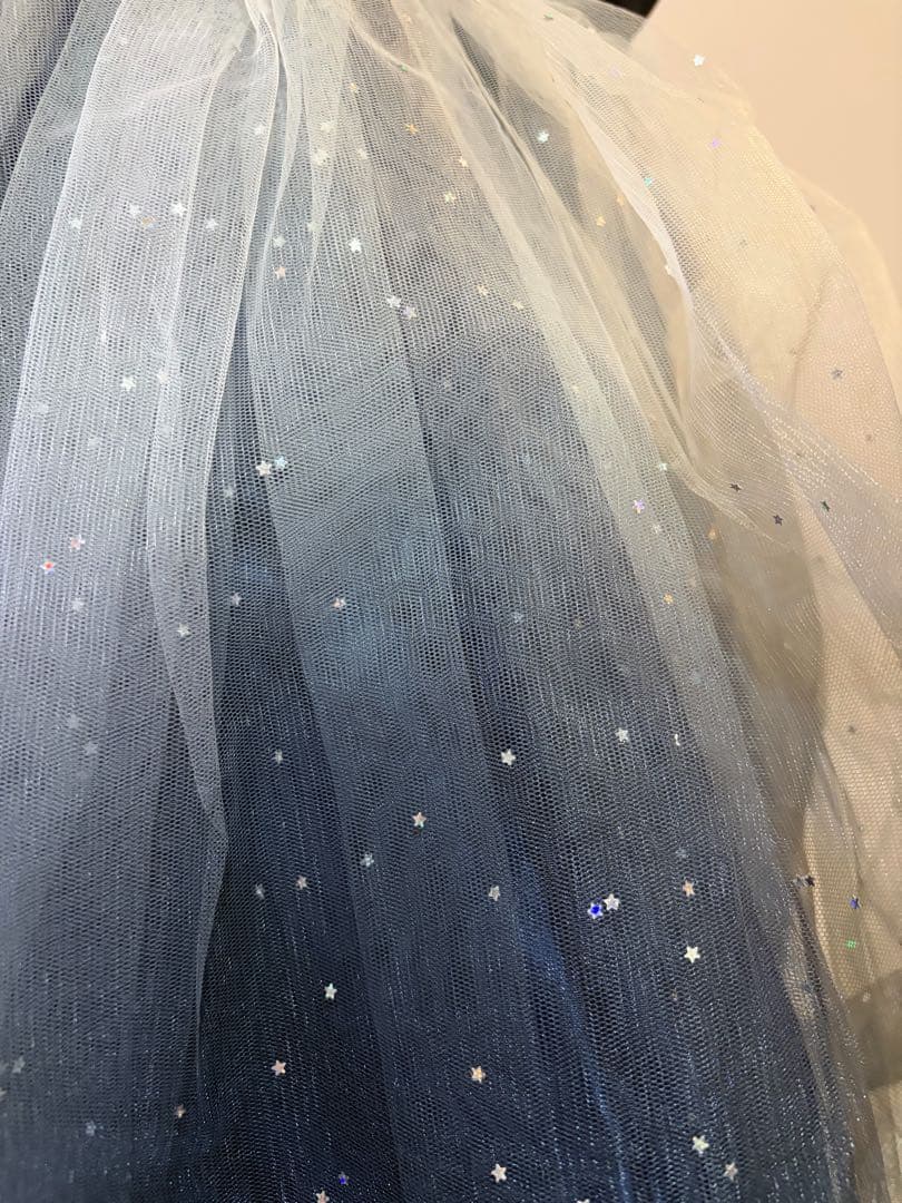 ドレスコ　130センチ　グレイネイビーシルバースタードレス