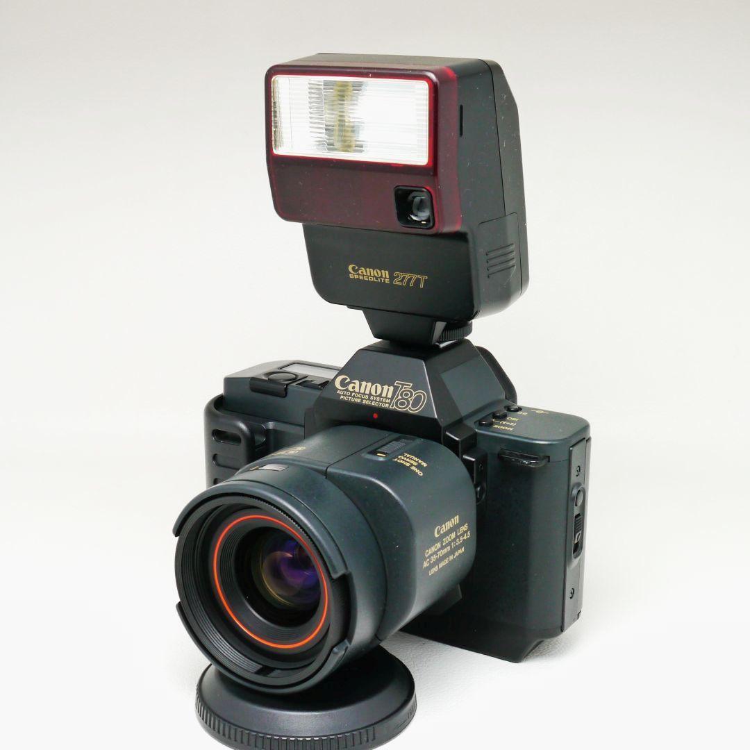 Canon T80 フィルムカメラ 中古美品 レンズ ストロボ付 フルキット