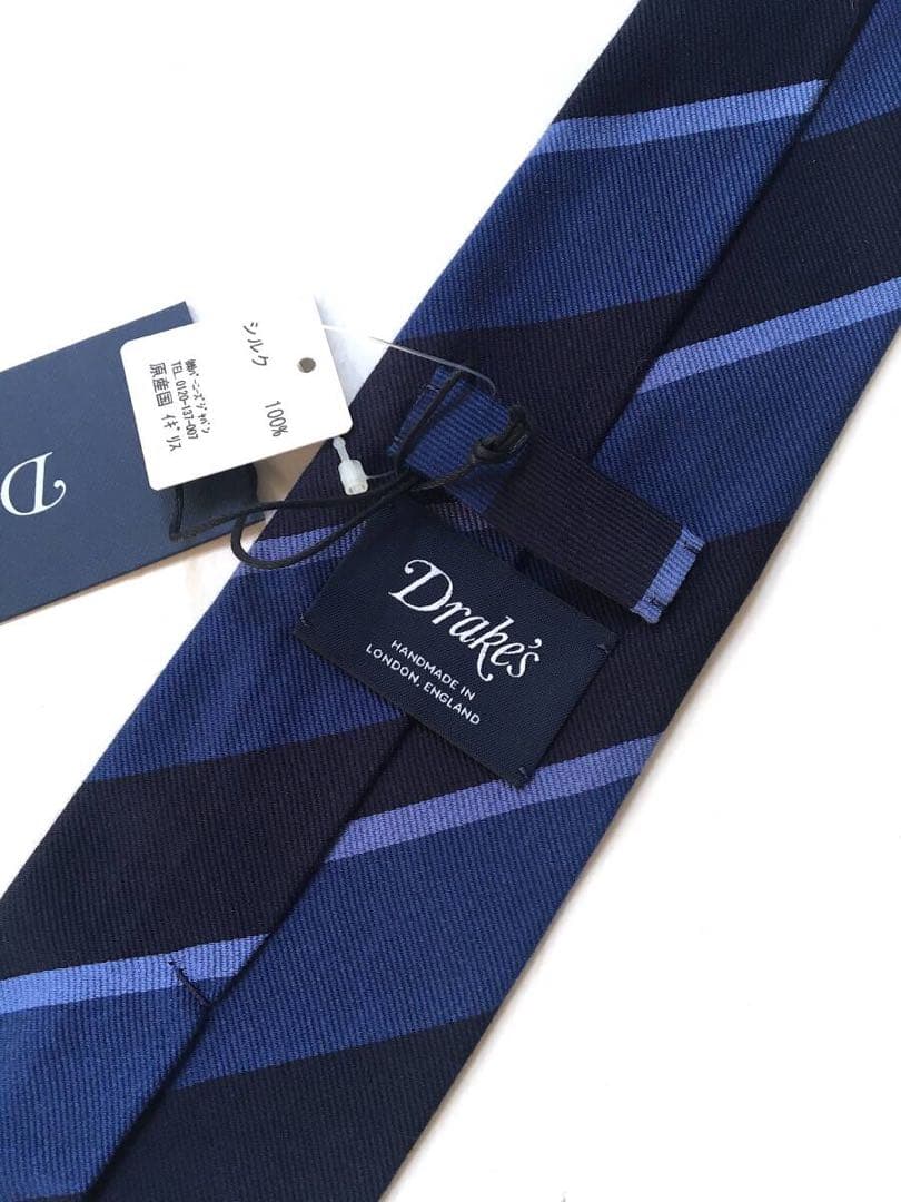 新品 ドレイクス DRAKE'S ネクタイ レジメンタルストライプ DRAKES