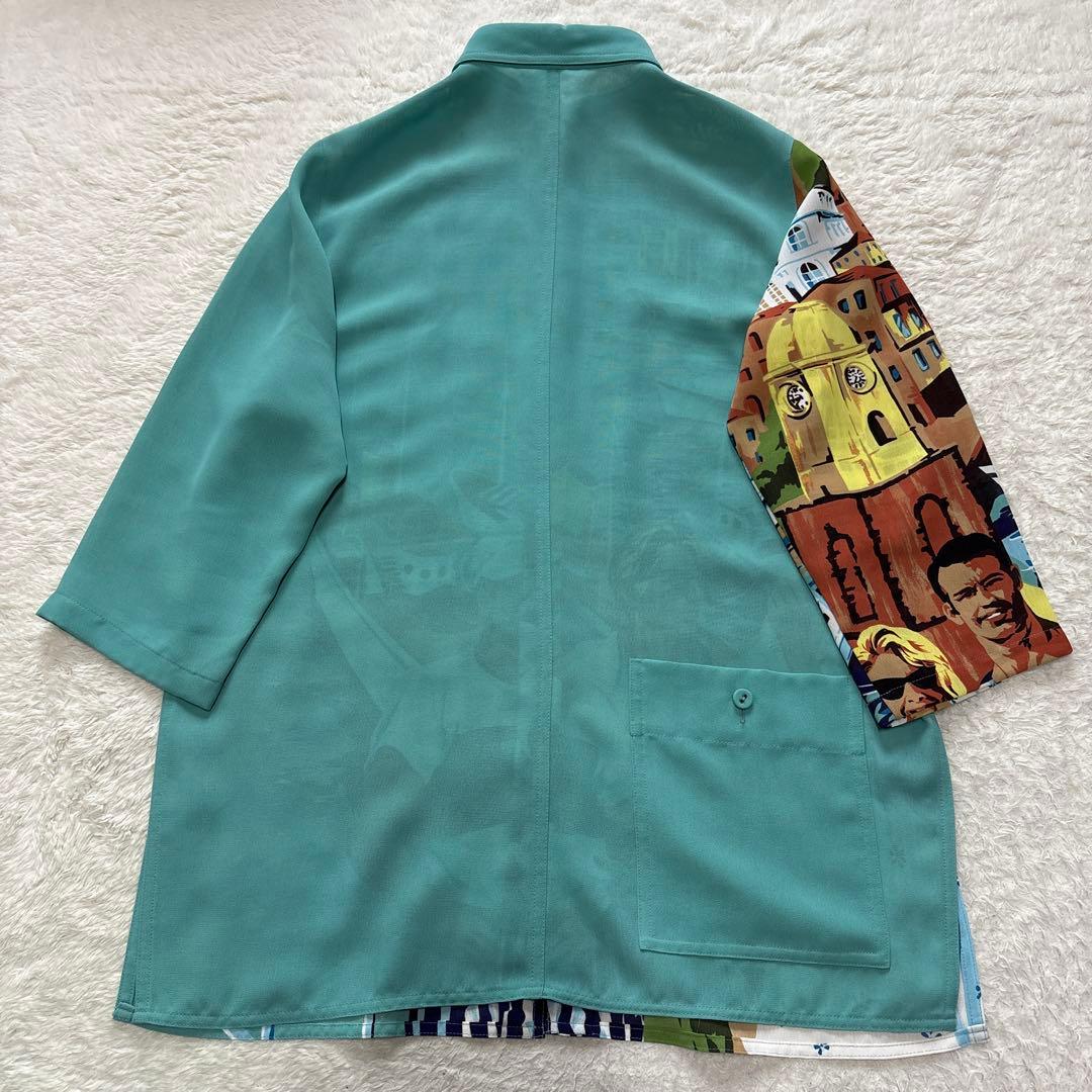 トクコプルミエヴォル　プリントチュニックシャツ　海岸　人々　リゾート　パリ