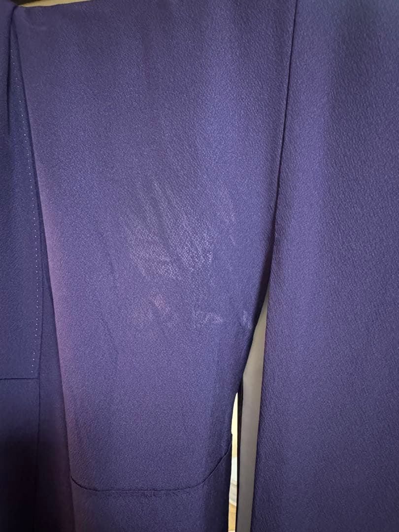 紫色 花の刺繍　振袖と帯のセット