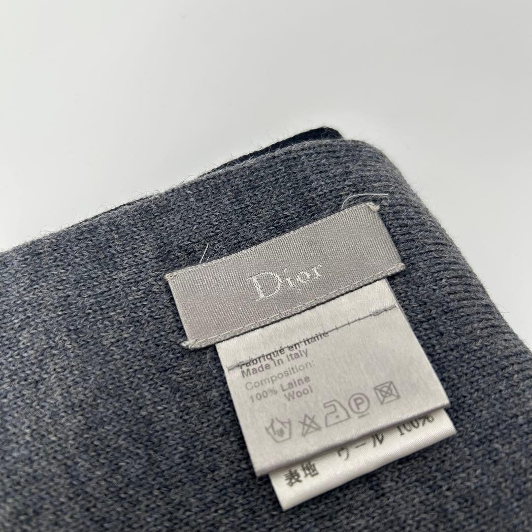 美品✨y2k DIOR ディオールオム ウール バイカラー マフラー グレー