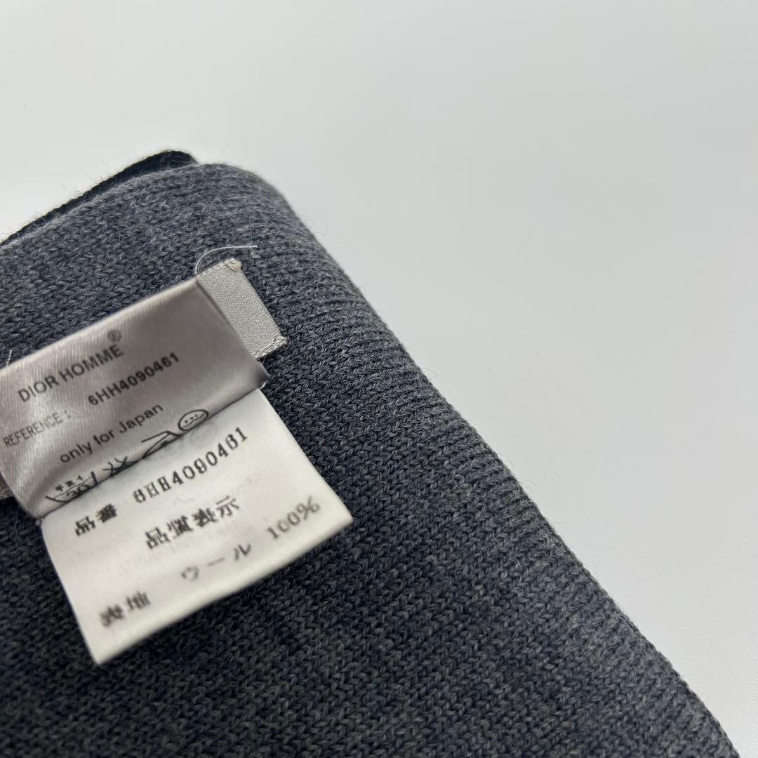 美品✨y2k DIOR ディオールオム ウール バイカラー マフラー グレー