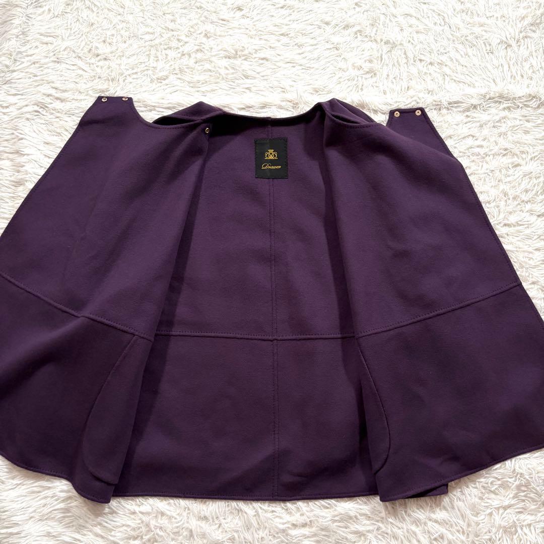 美品✨ドゥロワー　ケヌキ ビーバー ポンチョ　コート　ノーカラー ケープ