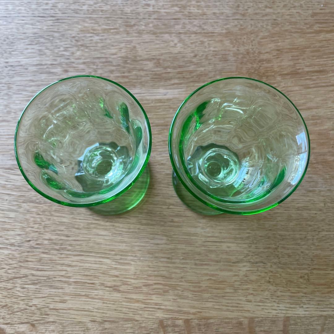 舩木倭帆　ワイングラス　サインなし　吹きガラス　民芸品　2つ