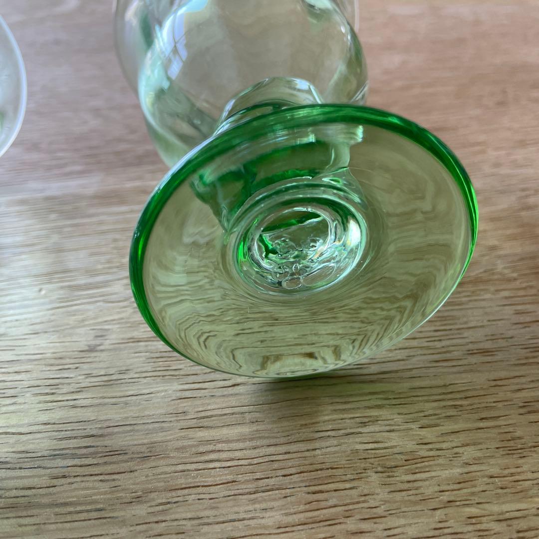 舩木倭帆　ワイングラス　サインなし　吹きガラス　民芸品　2つ